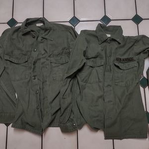 Vintage Army fatigues bundle. two shirts from 1976 and one pant and a jacket